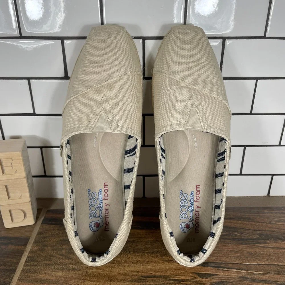 Skechers BOBS Highlights 2.0 Fairy Duster Womens Sz 10 Shoes Natural Espadrilles